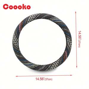 Nueva manta Baja, cubierta para volante de coche, ajuste Universal para la mayoría de los coches, estilo étnico automotriz, tela de lino gruesa - Product Image 5