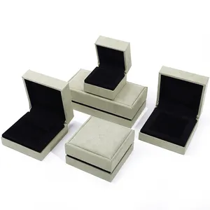 Hanhong New Custom Imitation Leather Velvet Jewelry Box Bracelet Watch Necklace Earrings Velvet Ring Jewelry Box