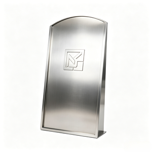 Expositor de Tarjetas de Mesa de Acero Inoxidable Mecanizado por CNC Personalizado con Perforación para Menús A4 de Escritorio, Porta Precios y Letreros - Product Image 3