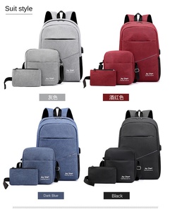 Ensemble trois pièces Style coréen nouveaux hommes femmes voyage en plein air <span class=keywords><strong>sac</strong></span> à dos décontracté école affaires <span class=keywords><strong>ordinateur</strong></span> portable <span class=keywords><strong>sac</strong></span> pour étudiant - Product Image 3
