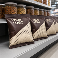 Pochettes personnalisées avec logo pour chips et snacks croustillants, idéales pour l'emballage de snacks en vrac pour la vente au détail.
