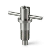 Vis à pas non standard en acier inoxydable usiné CNC sur mesure avec poignée en T et axe fileté pour gabarit d'automatisation