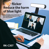 Écran de moniteur intelligent de 14 pouces, barre lumineuse RK-C307 télécommande pour ordinateur portable éclairage bureau Zoom appel vidéo réglable en plastique