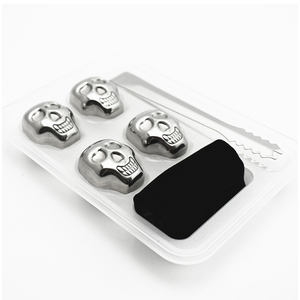 Tái sử dụng thép không gỉ <span class=keywords><strong>Ice</strong></span> Cube kim loại Whisky đá cho đồ uống sọ hình bền, tái sử dụng, máy rửa chén an toàn. - Product Image 1