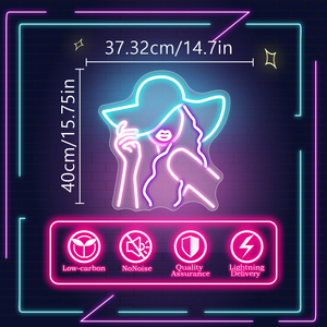 Letrero LED de neón Alien Bar, acrílico verde con diseño de mujer, para decoración de pared en el hogar, oficina, tiendas, empresas, hospitales, alimentado por USB - Product Image 4