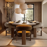 Ensemble de table et de chaises de salle à manger en bois de style nordique, mobilier de restaurant pour hôtel