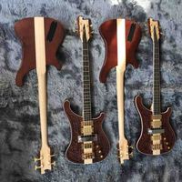 Guitare basse électrique sculptée 4 cordes LK 4004 avec manche à travers le corps, style Ricks personnalisé