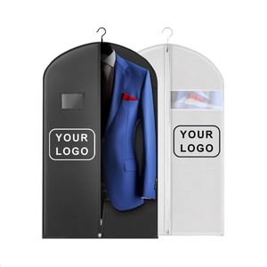 Housse anti-poussière en tissu non tissé neuve avec fenêtre transparente, housse de costume pliable, sacs anti-poussière personnalisés, sac de vêtement de luxe avec logo - Product Image 1