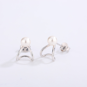 Élégantes boucles d'oreilles clous en argent S925 avec perles de coquillage, bijoux de luxe en zircon en forme d'éventail pour femme, cadeau de mariage ou d'anniversaire - Product Image 2
