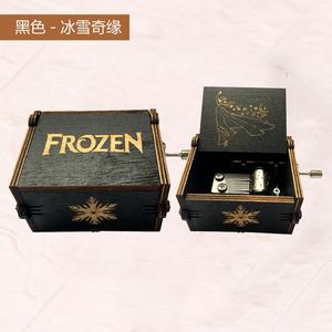 Nueva Llegada, Caja <span class=keywords><strong>de</strong></span> Música <span class=keywords><strong>de</strong></span> Madera con Manivela, Personalizada, Mini, Grabada con Láser - Product Image 2