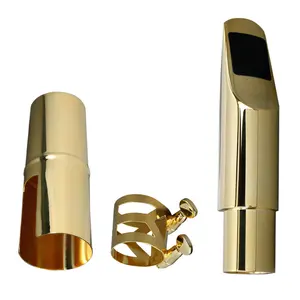 CNC Manufacturer HKAA OEM Customized Pure Brass Saxophone Tenor Soprano Alto Baritone Saxophone Mouthpiece Polished Mouthpiece