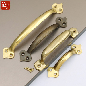 Chengyu Copper Cabinet Handles Bar Shape Chinese Style Drawer Hardware Solid Brass Durable CYI240 - Product Image 1