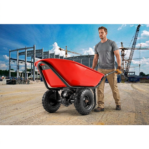 TAYO Kingsriter Heavy Duty <b>Plastic</b> Wheelbarrow 2 <b>Wheels</b> Manual Dumper Trolley Red Construction Use - Product Image 1