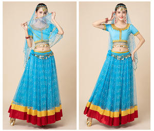Venta al por Mayor <span class=keywords><strong>de</strong></span> Conjuntos <span class=keywords><strong>de</strong></span> Vestidos Brillantes <span class=keywords><strong>de</strong></span> Lentejuelas <span class=keywords><strong>de</strong></span> Alta Calidad para Mujer, Disfraces <span class=keywords><strong>de</strong></span> Danza del Vientre <span class=keywords><strong>de</strong></span> Princesa India <span class=keywords><strong>de</strong></span> Bollywood - Product Image 3