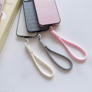 Polyester Customized Color Anti-Lost Mobile Phone Lanyard Strap Hanging Chain Ring Cord Patch Wrist Strap for Promotional Gift