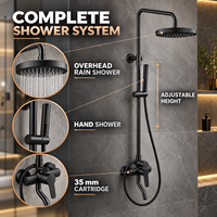 Ensemble de douche mural avec mitigeur chaud/froid, douche pluie et douchette à main pour projets commerciaux – Approvisionnement direct usine