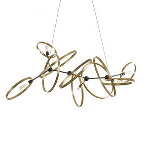 Lustre en métal de style nordique postmoderne, design minimaliste unique, luminaires suspendus pour salle à manger et salon, échantillon disponible - Product Image 1