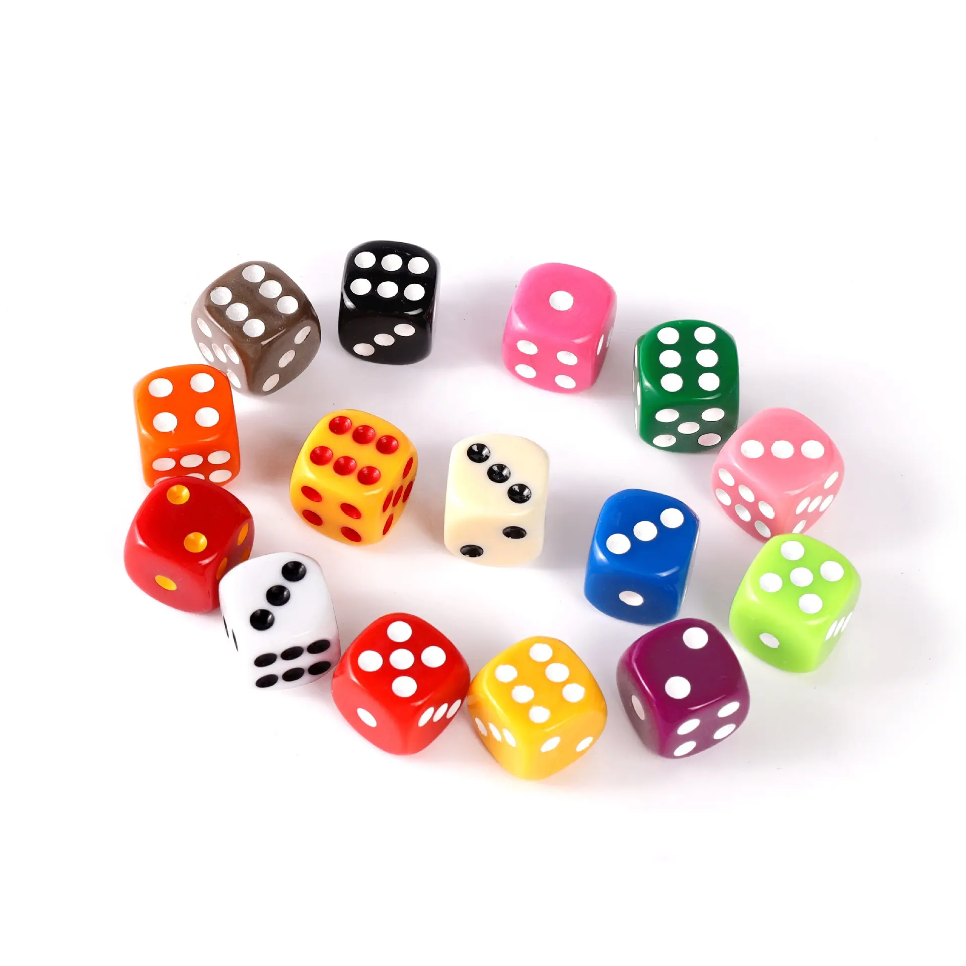 Spot supply 16MM acrylic dice color rounded point number sieve chess piece chip game board game