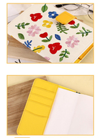 LABON – couverture en cuir Pu personnalisé avec broderie de fleurs en fleurs, carnet A5 avec boucle magnétique pour journal intime
