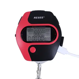 Resee LCD Genggam Kronograf Laboratorium 100 Laps Memori Olahraga Digital Stopwatch Timer Elektronik