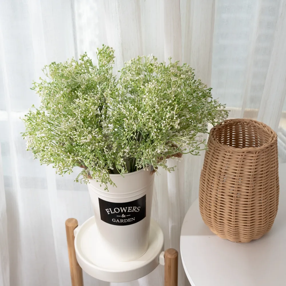 Baga plástica verde branca artificial artesanal com 12 ramos o fruto para a estação do Natal decoração home do casamento