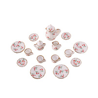 Service à thé miniature en céramique, théière et tasses miniatures, modèle 1:12, décoration de maison de poupée Ob1 1, service à thé miniature en porcelaine florale