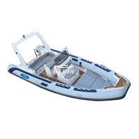 Bateau pneumatique rigide Hedia 22 pieds 680 Rib, coque en V profond double, en fibre de verre, pour la pêche, à vendre