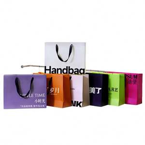 KM Luxury <b>Gold</b> Foil Stamping Custom <b>Bags</b> Logo Shopping Black Cardboard Paper <b>Bags</b> With Your Own Logo - Product Image 2