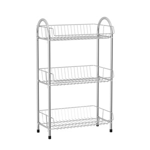 Chrome 2-5 Layers Steel <b>Wire</b> Cart Shelving with Wheels Storage Holders & <b>Racks</b> - Product Image 1