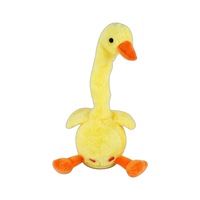 Jouet de canard pivotant drôle pour garçons et filles canard parlant et chantant social lumineux avec PVC et matériau en peluche