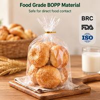 Sacs d'emballage alimentaire personnalisés en gros, en BOPP transparent, pour pain, baguette, pâtisserie, boulangerie