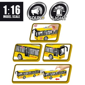 <span class=keywords><strong>Bus</strong></span> scolaire jaune à friction Jacko Toys 1/16, jouet en plastique pour enfants avec lumières, sons et portes ouvrantes, vente en gros - Product Image 2