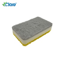 Éponges de lavage faciles à manipuler, éponge durable à 3 couches, tampon à récurer pour le nettoyage domestique