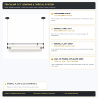 Lampu Gantung LED Linear Minimalis dengan Tabung Kaca Beralur untuk Dekorasi Ruang Tamu, Villa, Hotel, Bar, dan Konter