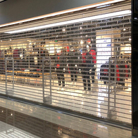 Rideau de sécurité moderne en cristal pour banque commerciale, film transparent en PVC électrique, volet roulant pour usage commercial
