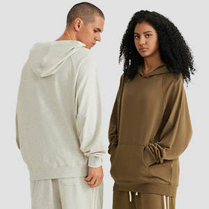 Sweat à capuche pour homme en coton 100% de grande taille avec logo personnalisé, couleur unie, design avec poche, épaules tombantes, coupe régulière - Product Image 1