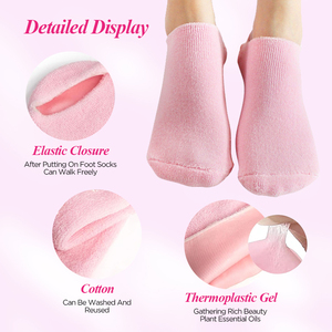 Calzini in Gel di Silicone Riutilizzabili Anti-Screpolature e Idratanti per la Cura dei Piedi Femminili, per <span class=keywords><strong>Talloni</strong></span> Screpolati - Product Image 3