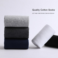 Chaussettes mi-mollet décontractées pour hommes, grande taille, couleur unie, Absorption de la sueur, boîte cadeau, chaussettes en coton, nouvelle collection