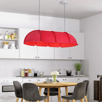 Lampe suspendue LED acoustique en feutre PET recyclé écologique, thermoformée, anti-éblouissement, lumière blanc chaud (rouge/gris/noir)