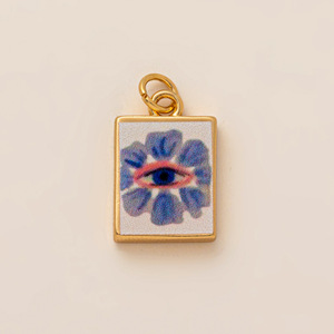 Miniature Art <b>Painting</b> Gallery | 18K <b>Gold</b> Plated Brass Frame Colorful Mini Canvas Charm for DIY Necklace Bracelet Jewelry Making - Product Image 6