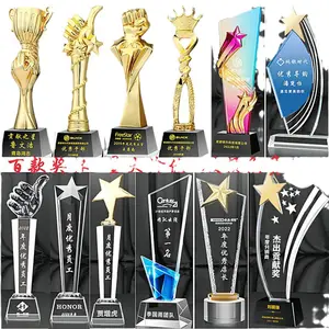 Design personalizado impressão a cores 3d cristal troféu k9 em branco cristal troféu prêmio logotipo personalizado cristal troféu