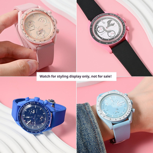 Bracelet de montre FKM en promotion pour <span class=keywords><strong>Omega</strong></span> <span class=keywords><strong>Swatch</strong></span> <span class=keywords><strong>Moonswatch</strong></span>, bracelet de remplacement 20 mm, texture lunaire, fluoroélastomère - Product Image 4