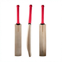 Bate de Cricket de Madera de Alta Calidad, Mango Rojo, Diseño Ambidiestro, Edición Limitada, Tamaño Adulto, Grosor de 38 mm, Peso de 2.8 lb