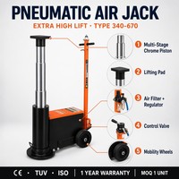 Cric hydraulique pneumatique à levage élevé de 50 tonnes certifié CE pour atelier