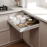 Organisateur de tiroir coulissant pour cuisine, rangement sous évier, étagère extensible dans toutes les directions pour un ajustement optimal