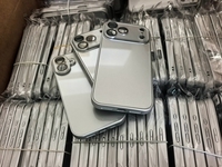Coque de téléphone élégante et de haute qualité en argent pour iPhone 17 16 15 14 13 12 11, coque en verre électroplaqué argent pour iPhone 17 Pro Max