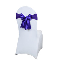 Ceintures de chaise en spandex doré pour mariage, nœud de chaise pré-attaché, ceinture à boucle et ruban, nœud de chaise en satin pour la décoration de mariage