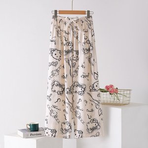 Pantalon ample à pois pour femmes, pantalon d'été fin et confortable, vêtements de maison, grande taille, pantalon décontracté pour femmes d'âge moyen et âgées - Product Image 3