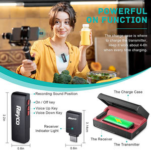 2.4GHz revers micro sans fil Lavalier Microphone cardioïde étui de charge pour iPhone Android ordinateur portable pour <span class=keywords><strong>TikTok</strong></span> YouTube - Product Image 2