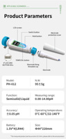 Medidor de pH Digital Portátil para Alimentos Semisólidos 0.00-14pH ATC Prueba Rápida para Masa, Carne, Queso, Fruta, Cosméticos, Agua